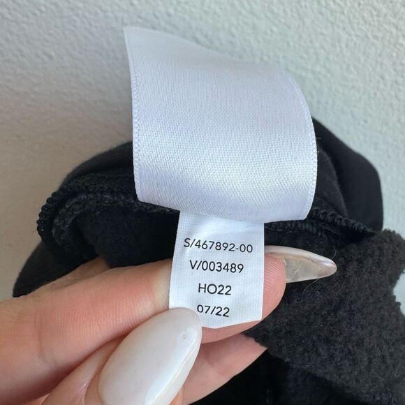 ATHLETA Retroplush Velvet Straight Leg Pants BLACK Size Large Snap Side $119 - Picture 8 of 8